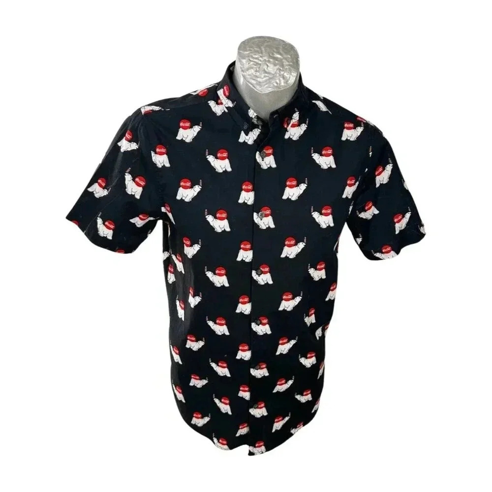 Coca-Cola‎ Shirt Men Size S Black Red White Coke Logo  Polar Bear Cotton